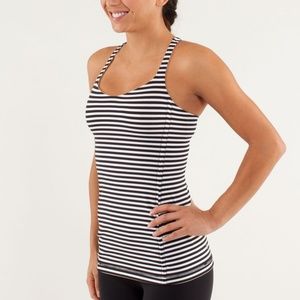 Free to Be Tank 6 Lululemon Black White Stripes